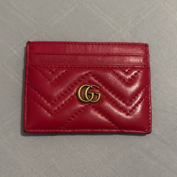 Gucci Leather GG Marmont Card Case - Picture 1 of 2